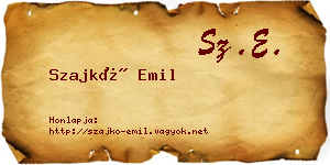 Szajkó Emil névjegykártya