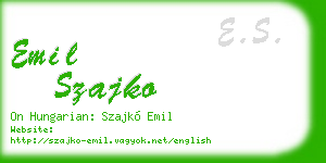 emil szajko business card
